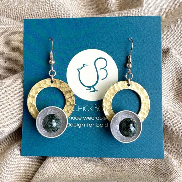 Chick Boss handmade modernist wearable sculpture earrings - Picture 1 of 6